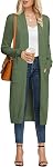 GRACE KARIN Sweater de Cardigan à Long tricoté Maxi pour femmes