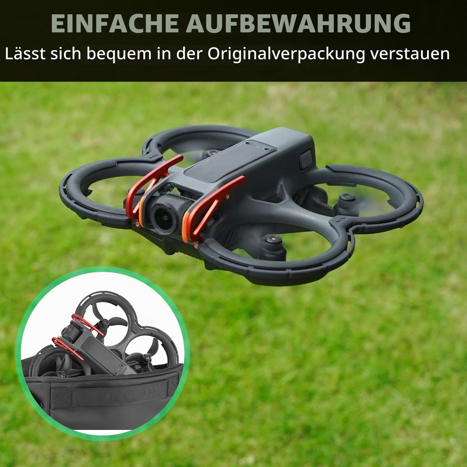 BRDRC Avatar 2 Propellerschutz für DJI Avata 2, Bumper Guard Schutzhülle Protective Bumper Anti-Collision Shockproof Prop Protector für DJI Avata 2 Fly More Combo Drohne Zubehör - Orange