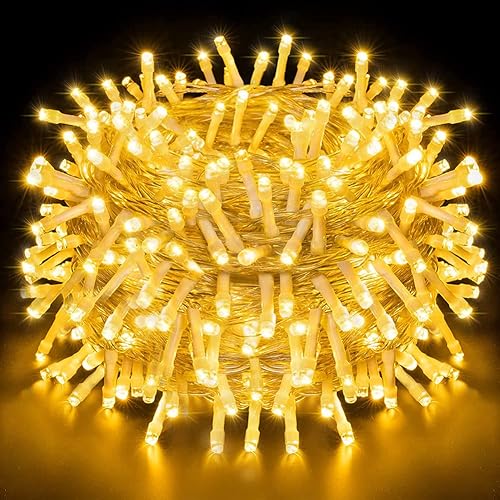 Cadena de luces LED brillo mágico. Luces decorativas 200 LED 65.6 pies con modos multiintermitentes, controlador para la habitación de los niños,
