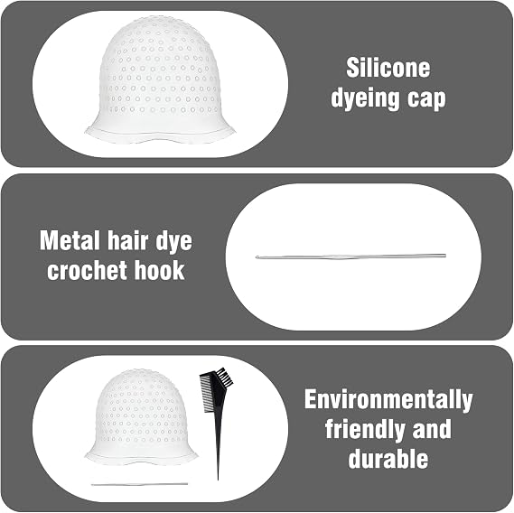 3PCS Highlight Cap Kit Silicone Hair Highlighting Kit Highlight Cap