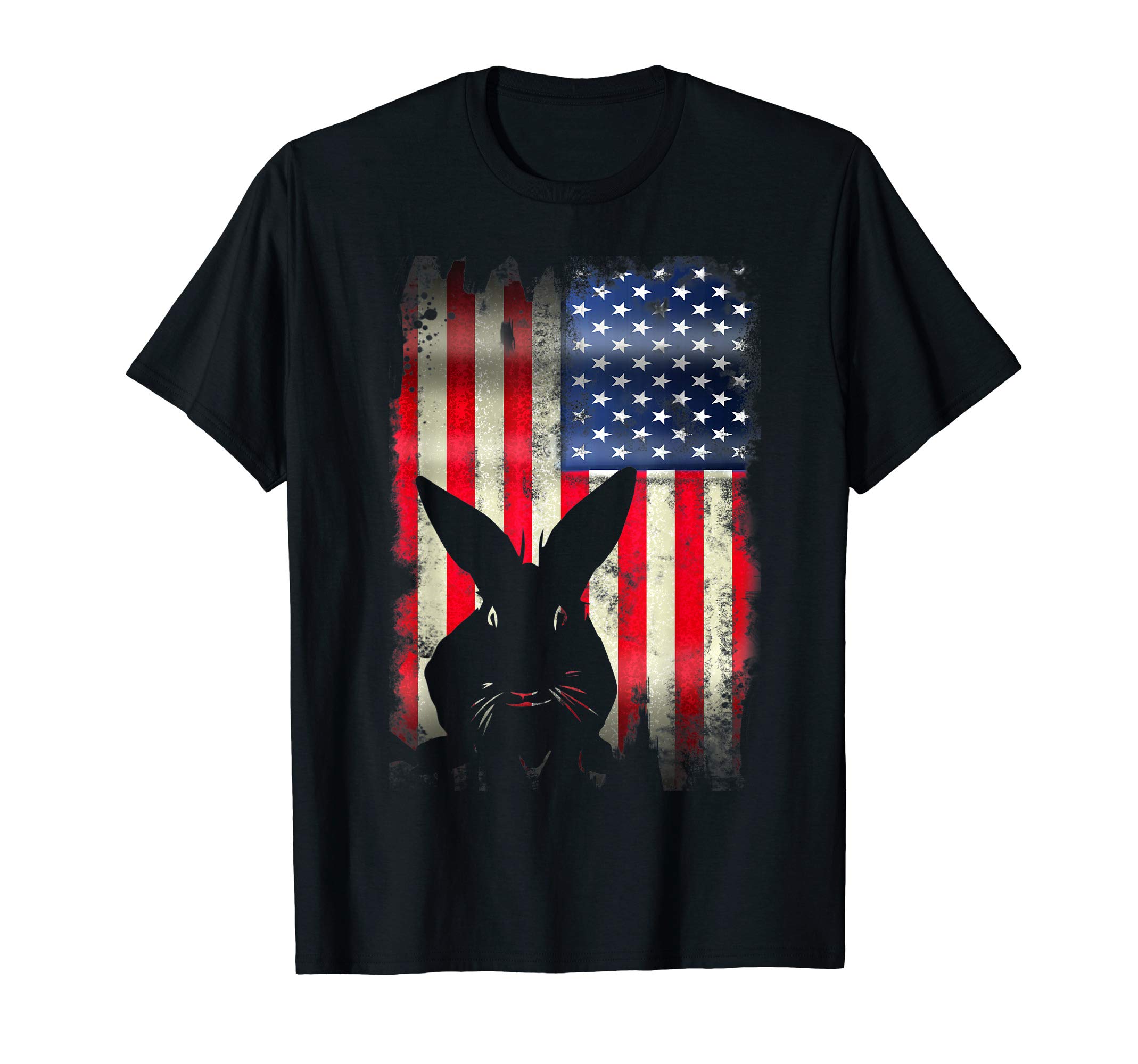 Rabbit Bunny USA American Flag 4th of July Patriotic Gift T-Shirt