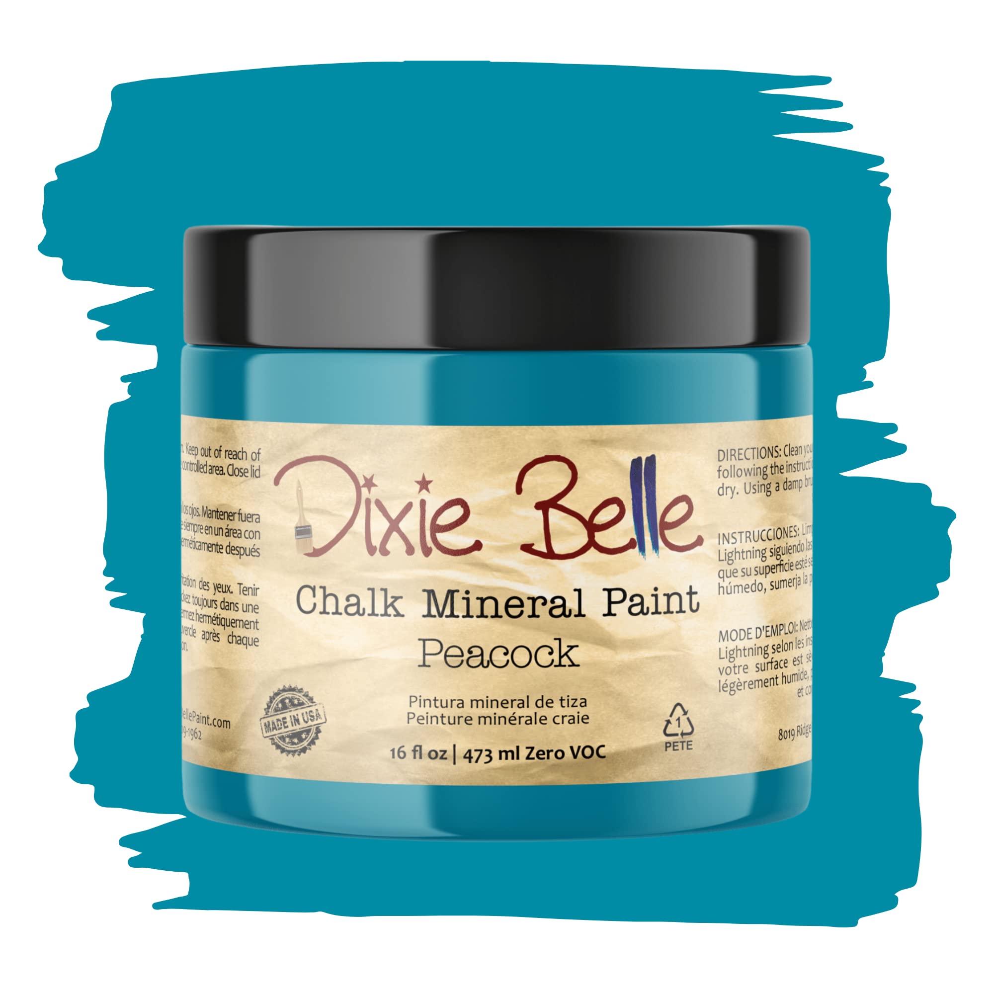 Dixie Belle Paint Company Chalk Finish Furniture Paint - Caviar (32oz) - Matte Black Chic Chalk Mineral DIY Furniture Paint — view 302