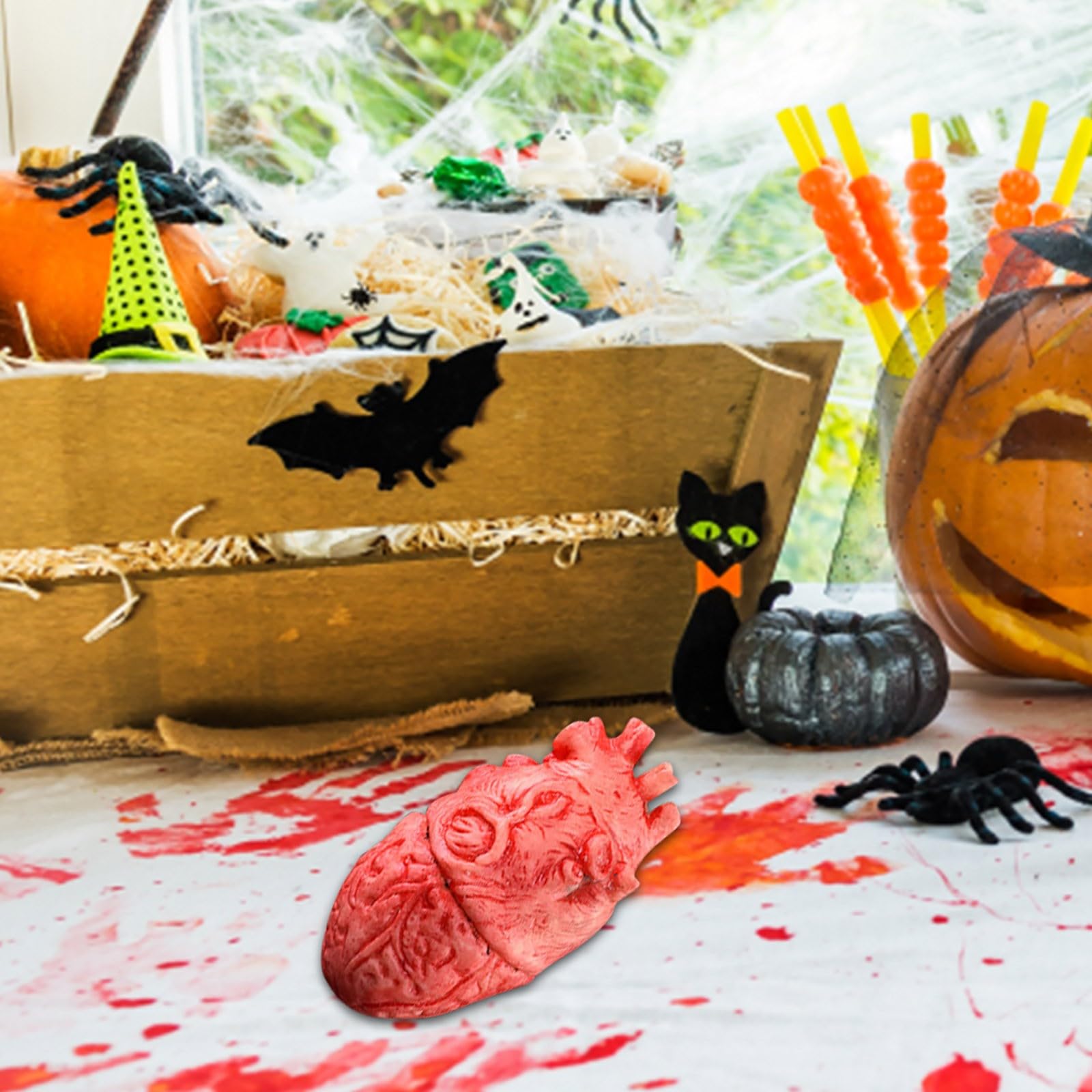 Déco Halloween Organes Humains Réalistes - Set Faux Yeux, Cerveaux, Doigts Sanglants - Pour Maison Hantée, Fête Vampire
