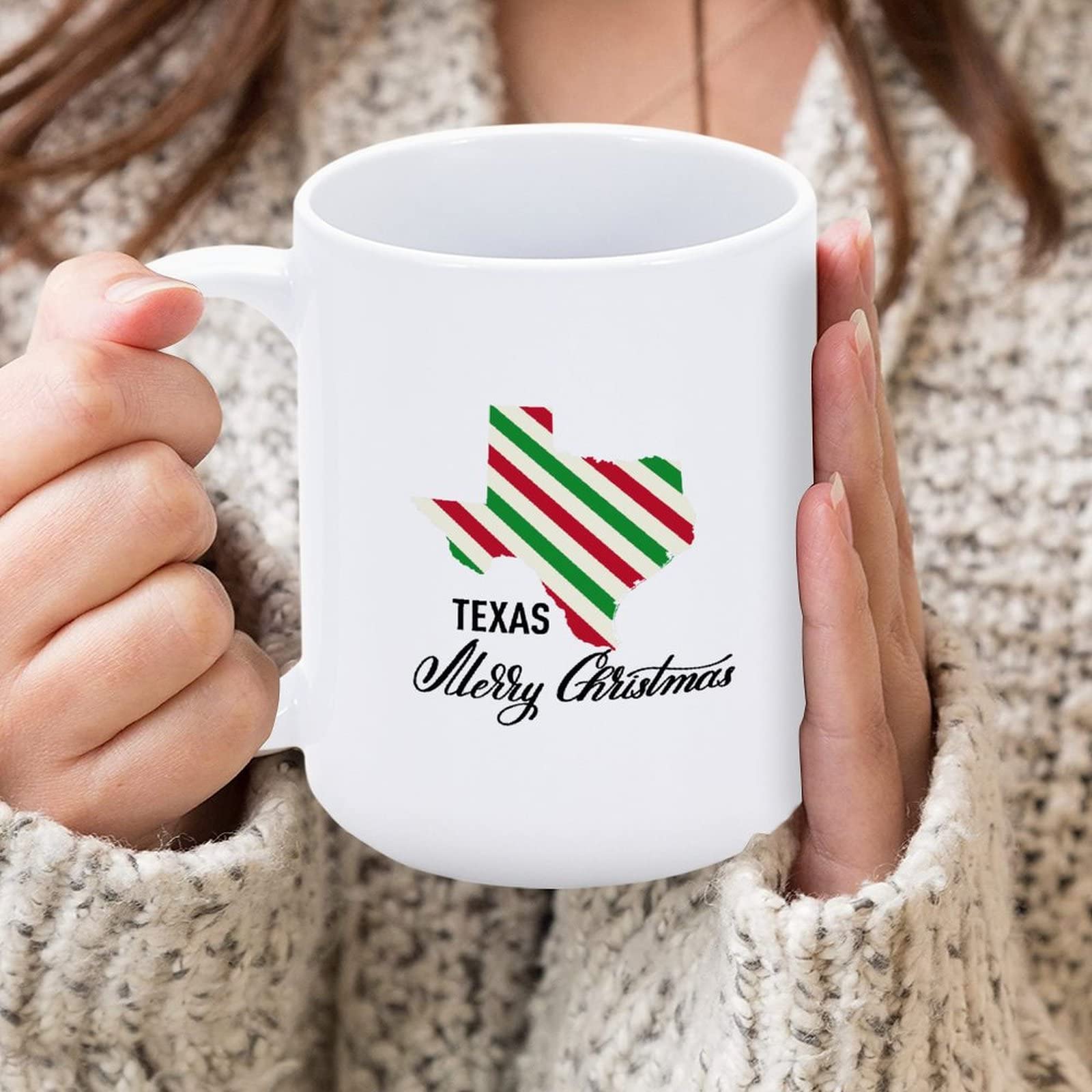 Tazza in Ceramica Rossa con scritta Merry Christmas e Omino di