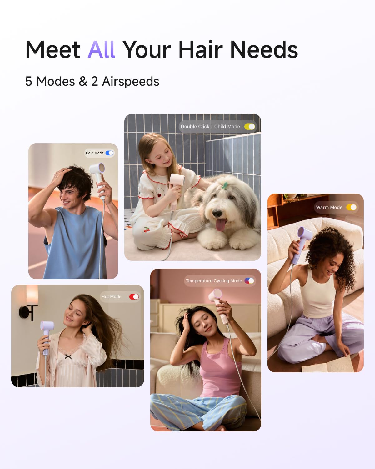 Laifen Air Fast-Drying Ionic Hair Dryer, Palm-Sized Lightweight Design