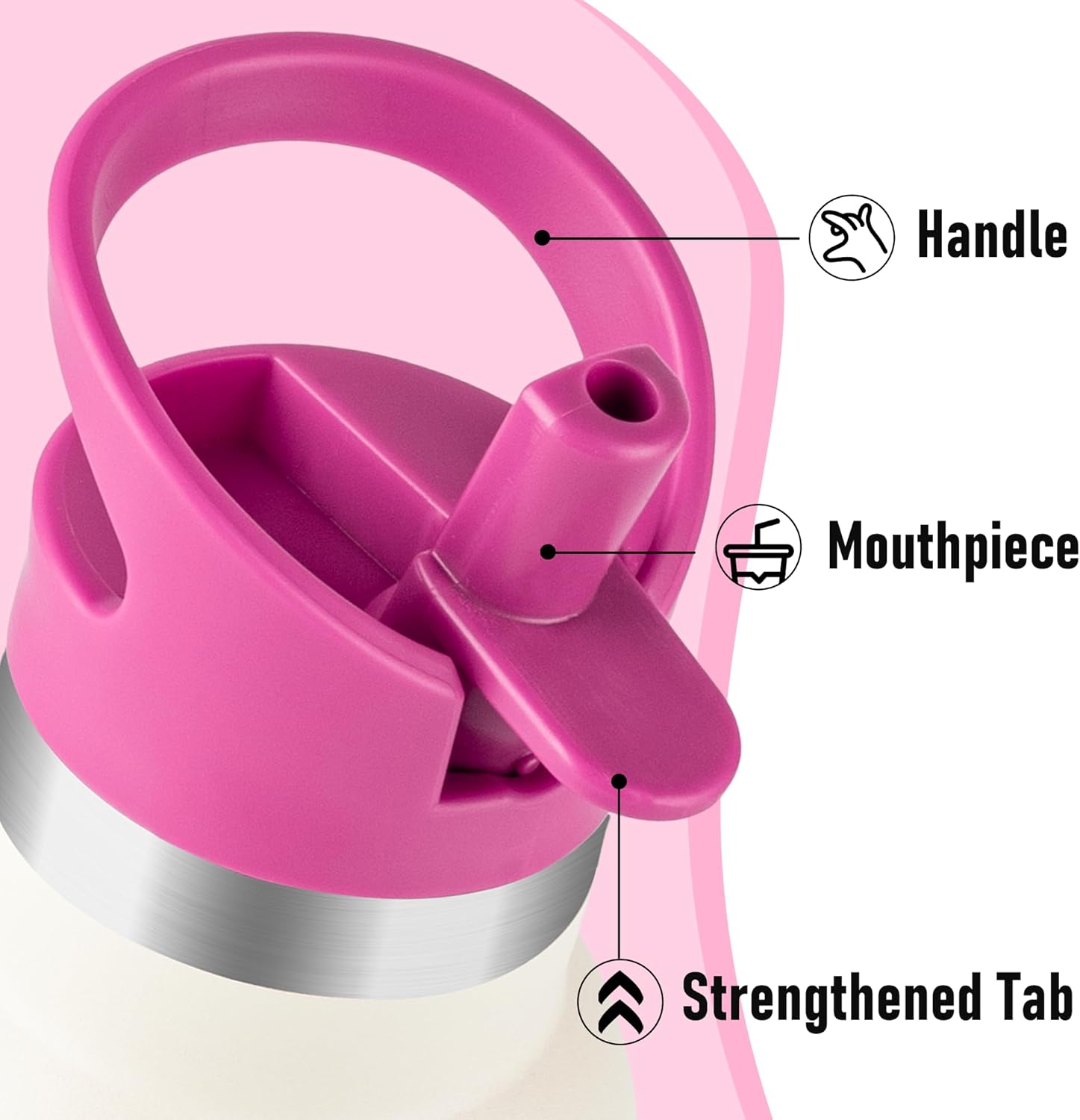 12oz Kids Water Bottle – Insulated Stainless Steel Bottle with Straw Lid, BPA-Free, Leak-Proof, for Toddlers & School Use - Image 2