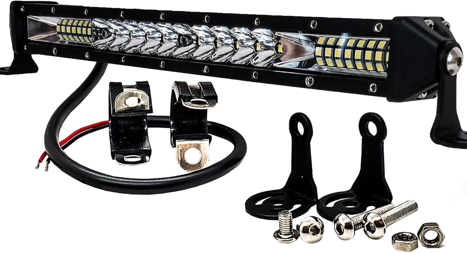 OZ-USA 10" E Bike LED Light Bar Headlight with Bicycle Handlebar Clamps Compatible with Shimano E5000, E7000, E6100, E6110 EP8 Motors