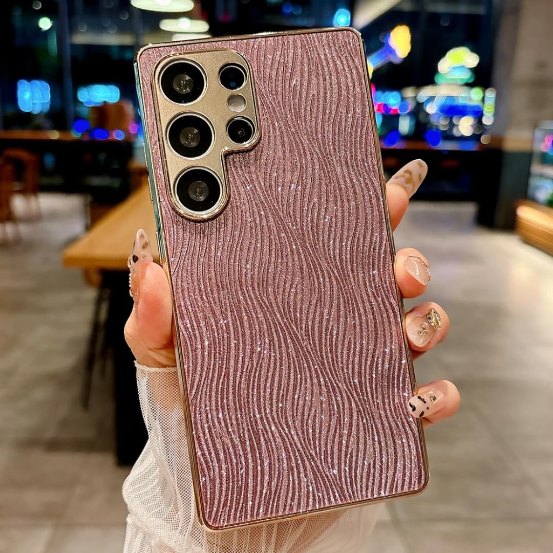 Coque antichoc Galaxy S25 rose effet pailleté texturé miroir robuste - 8