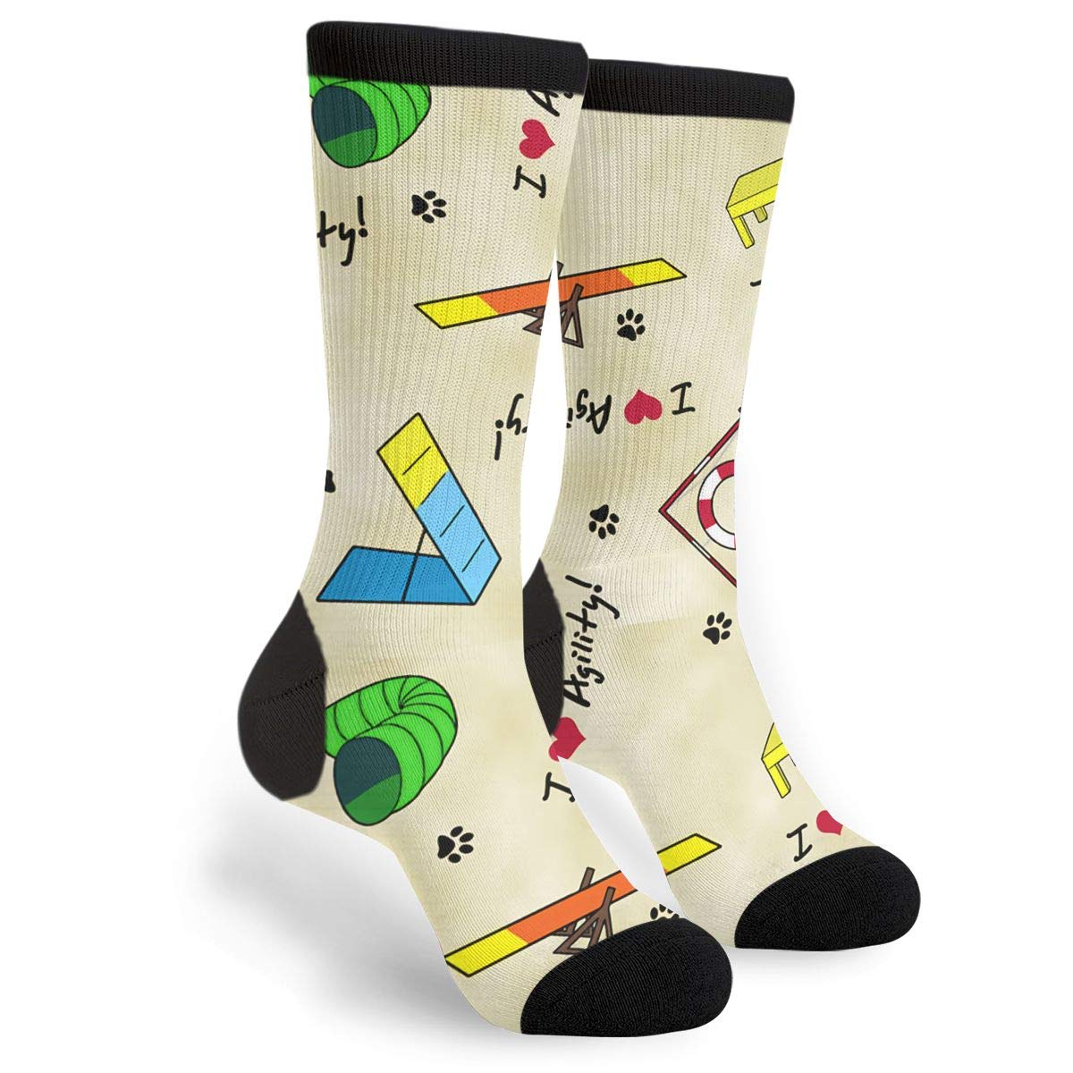 934 Unisex Socks 360 Novelty Work Socks Dog Agility Trainer Socks Breathable Athletic Socks For Work Climbing Women 40Cm