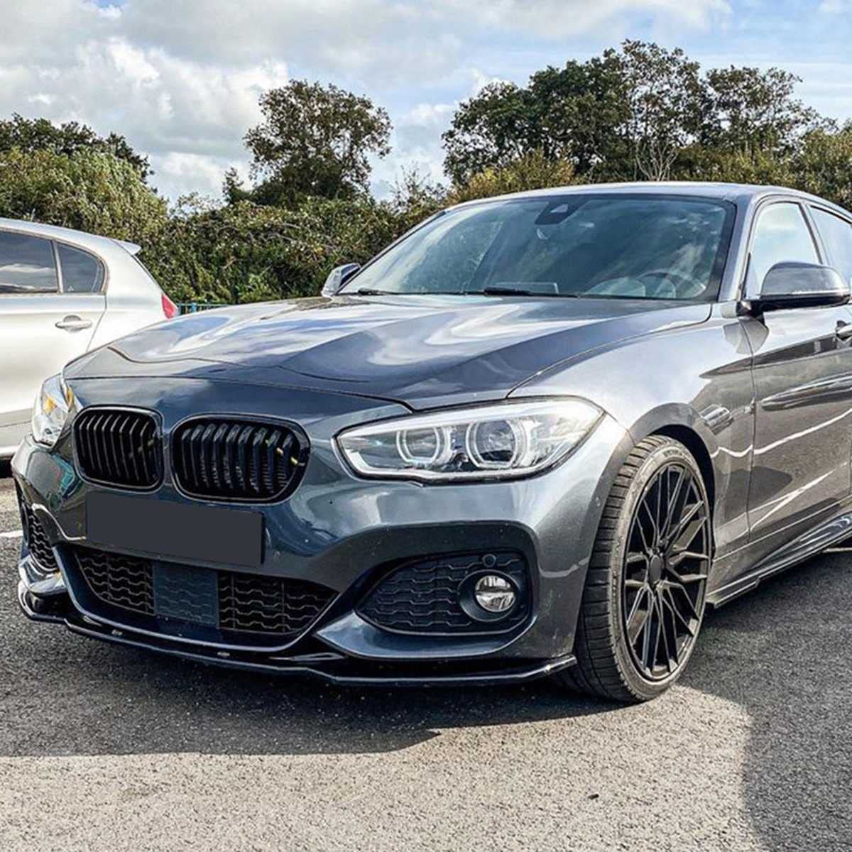 Coche AleróN Delantero Para B-MW 1 Series F20 F21 M-Pack 118i 120i 2015-2019, Labio Parachoque Spoiler Lip Trim Splitter Difusor Kit Cuerpo ProteccióN Accesorios