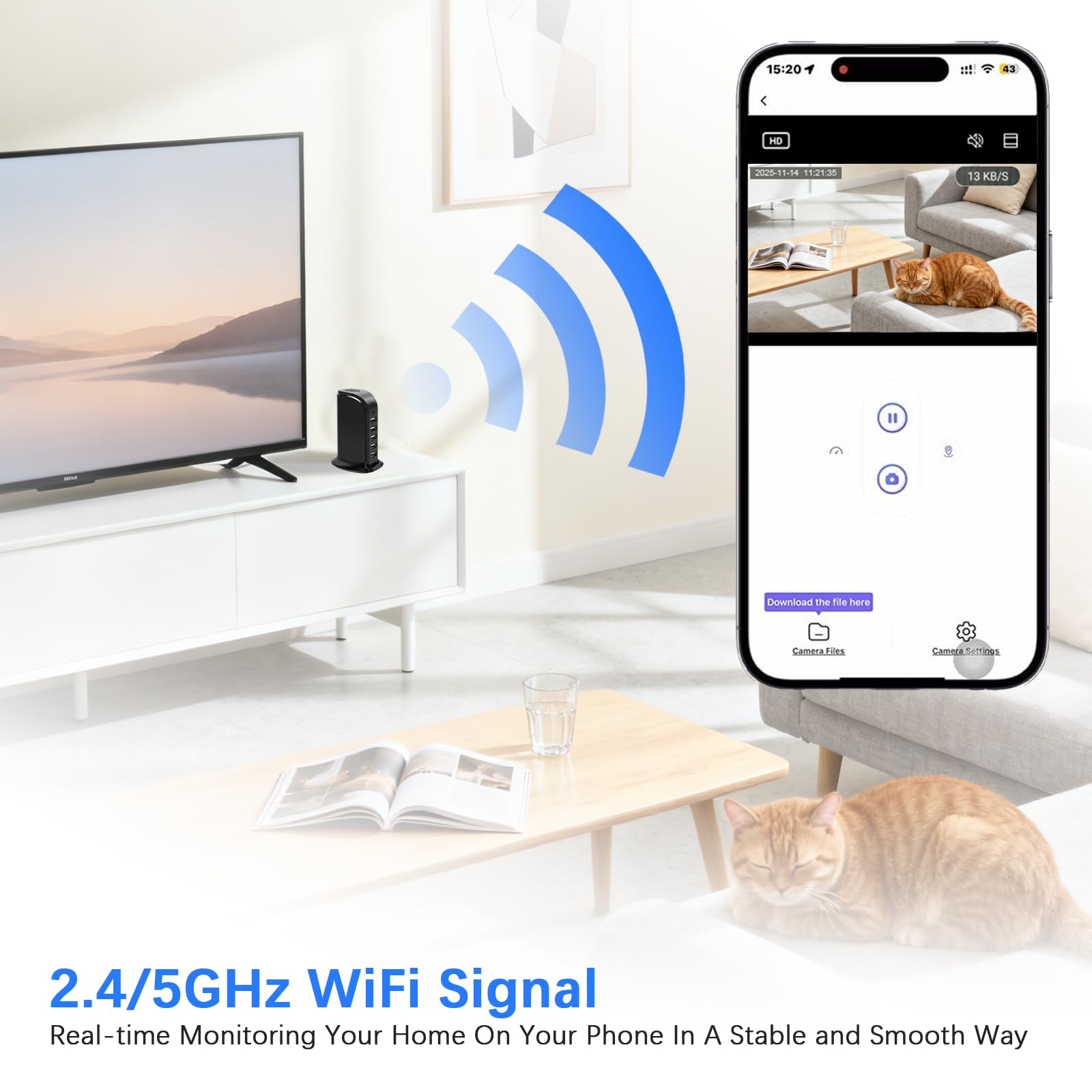 Caméra de sécurité espion cachée WiFi avec chargeur USB, FHD 1080p sans fil pour maison, 5 ports de charge, caméra cachée avec détection de mouvement, enregistrement en boucle