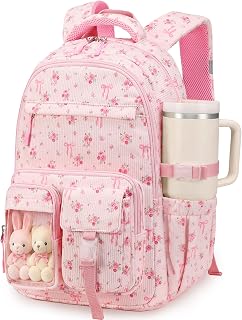 BTOOP Kids Backpack for Girls Cute Corduroy School Backpack 40 oz Tumbler