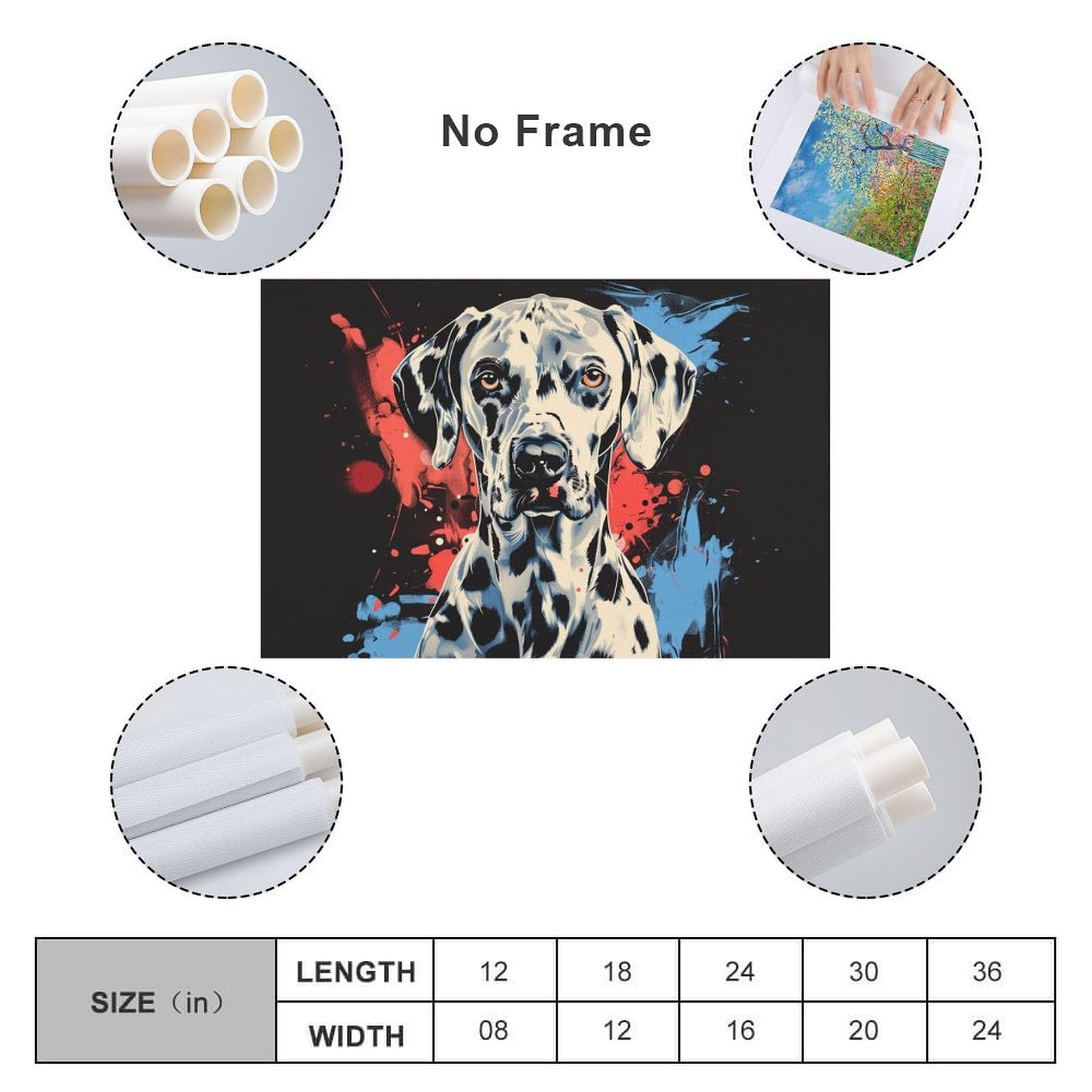 Amazon.co.jp: 絵画 ダルメシアン犬の絵 アートパネル ポスター