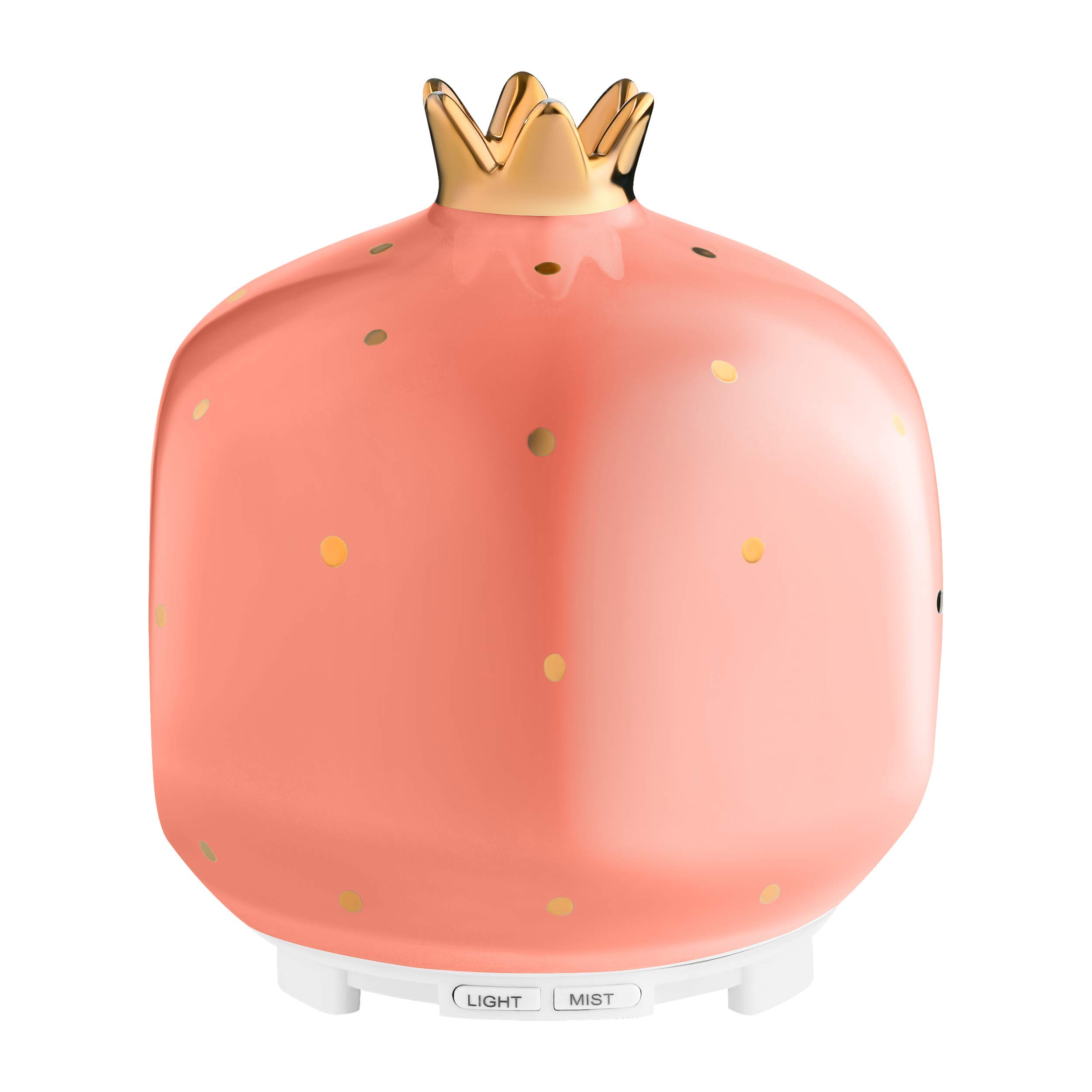 POMMIE Essential Oil Diffuser, Cool Mist Aromatherapy Diffuser, Ceramic Pomegranate in Pink Rose