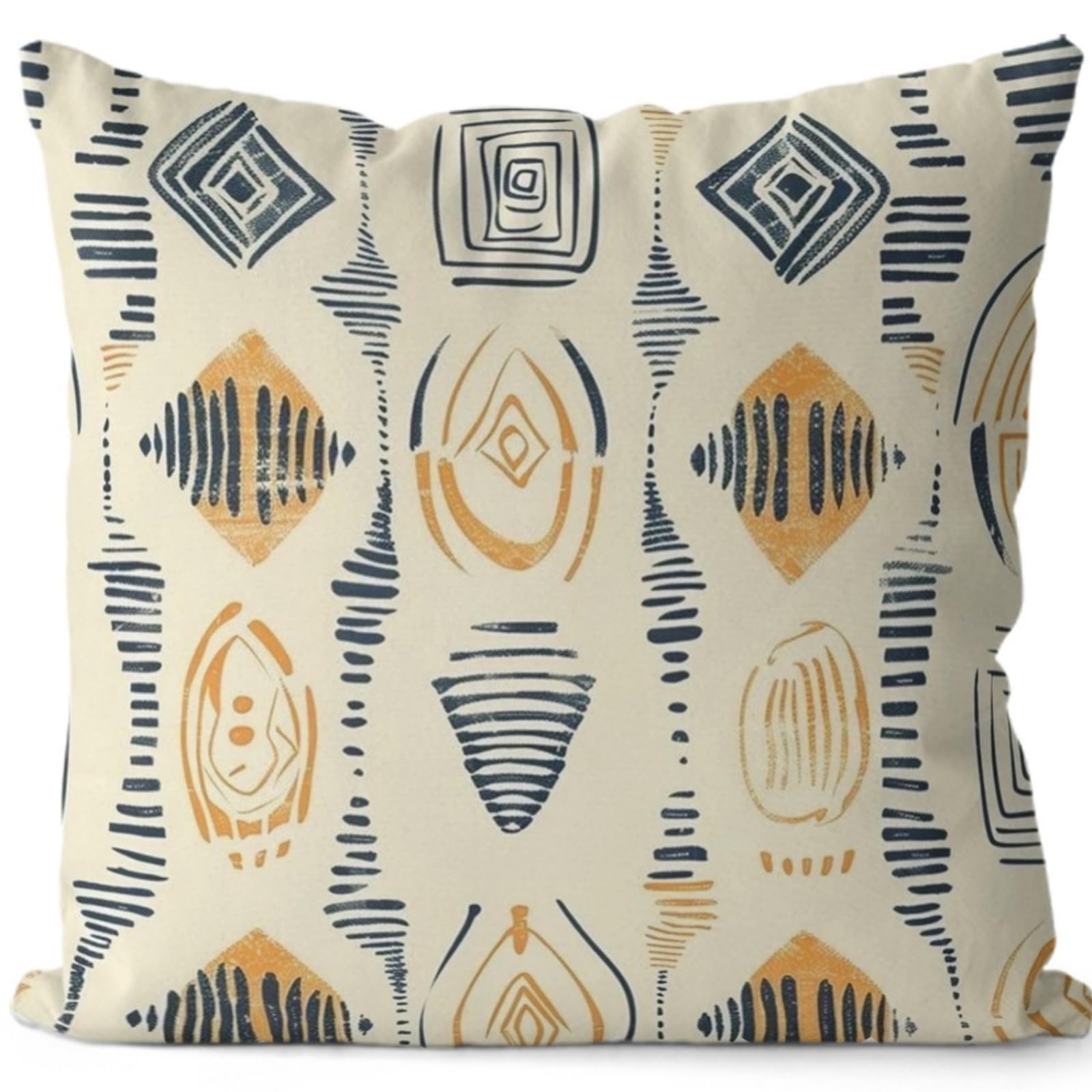 Cushion Covers 40cm x 40cm Yellow Abstract Pillowcase Invisible Zipper