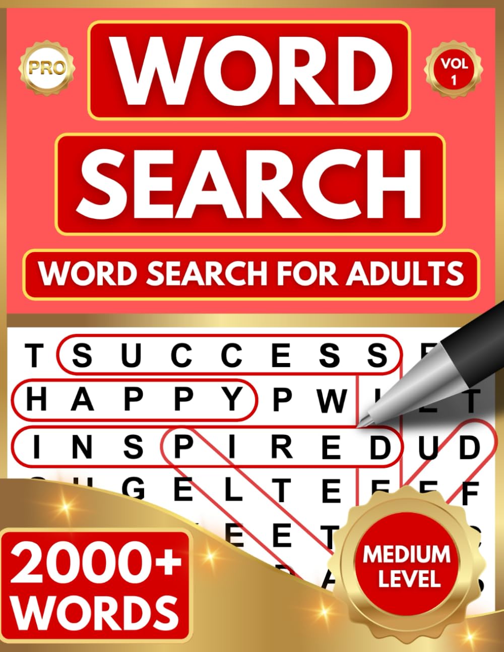 WORD SEARCH BOOK FOR ADULTS: 2000+ WORDS & 100+ THEMED WORD FIND PUZZLES - MEDIUM DIFFICULTY