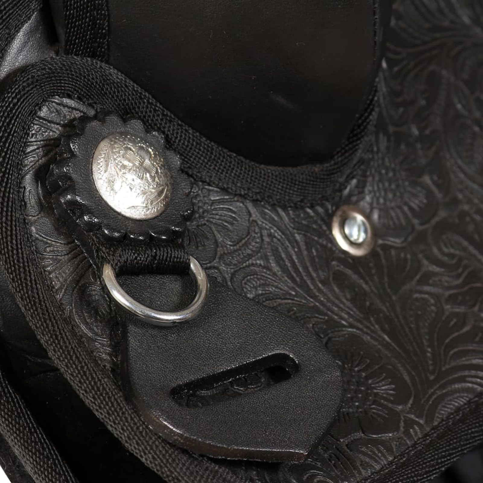 Homgoday Sella Western - Sella in vera pelle, 40,6 cm, colore: Nero