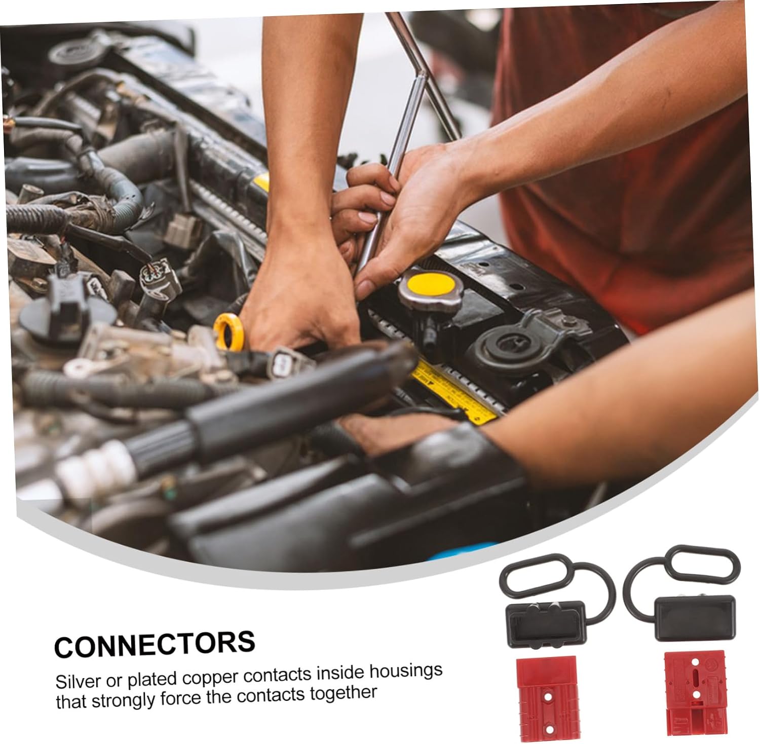 50a Power Pole Connectors Forklift Connector Plug Polycarbonate Shell Quick Connect Disconnect for Winch Trailer Car Motorcycle