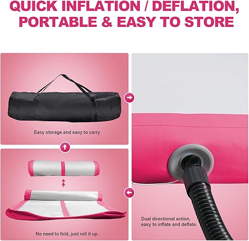 Miniatura 33 de FBSPORT - Colchonetas inflables de entrenamiento de 4 u 8 pulgadas de grosor, pistas de gimnasia para uso en el hogar, animadoras, yoga