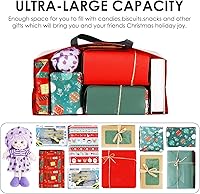 Vista 3 de YANGTE Paquete de 16 bolsas de regalo de Navidad extra grandes, bolsas reutilizables con asa, bolsas de compras de comestibles de Navidad no tejidas