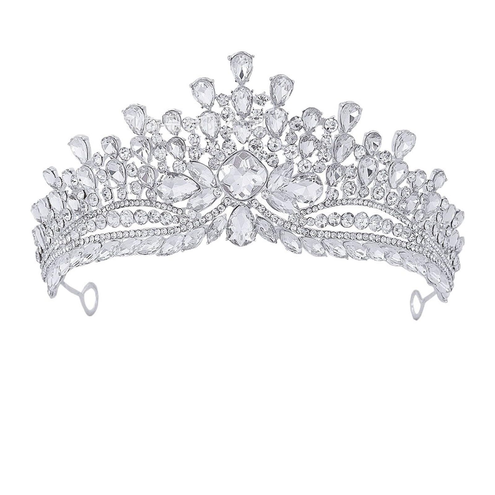 Tiara da cerimonia nuziale principessa con copricapo da sposa con strass