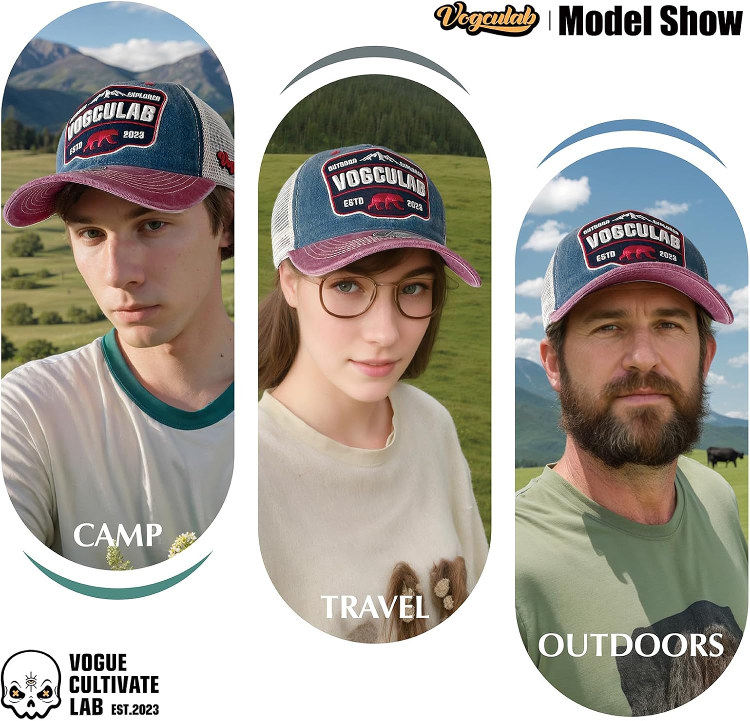 Men's/Women's Trucker Hat Adjustable Outdoor Back Snapback Cap Polar Bear Embroidered Unisex Baseball Cap - Image 7