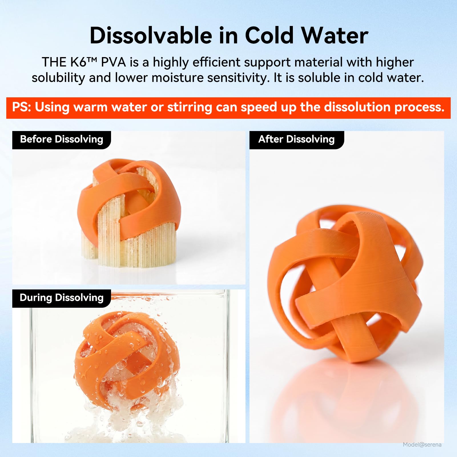 kexcelled PVA Wasserlösliches Filament, Naturfarben 1,75 mm +/- 0,03mm 1kg | Verwendet als Stützmaterial, Kompatibel mit PLA, PETG, ABS, Reusable Spule, für 3D Druck Komplexe Modelle