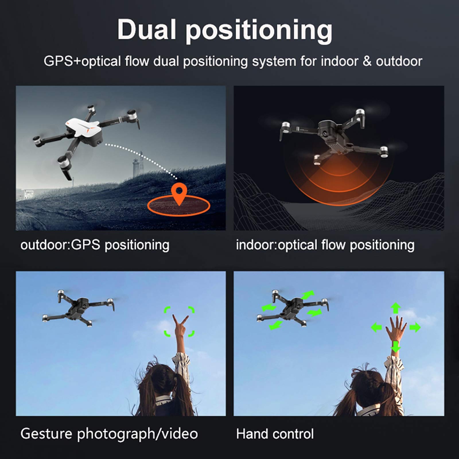 Drone Professionale GPS con Fotocamera HD 4K, 5G WiFi Live Video FPV UAV con Motore brushless, 1000m Distanza per rc Ultra Lunga, 25 Minuti Tempo di Volo
