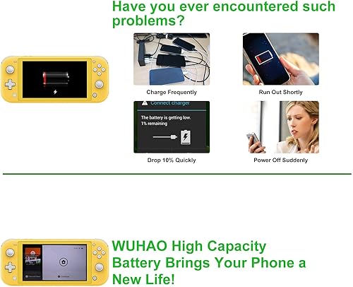 Miniatura 5 de WUHAO Batería de repuesto HDH-003 2023 actualizada para Nintendo Switch Lite, Lite HDH-001 Batería de repuesto original con kit de reparación