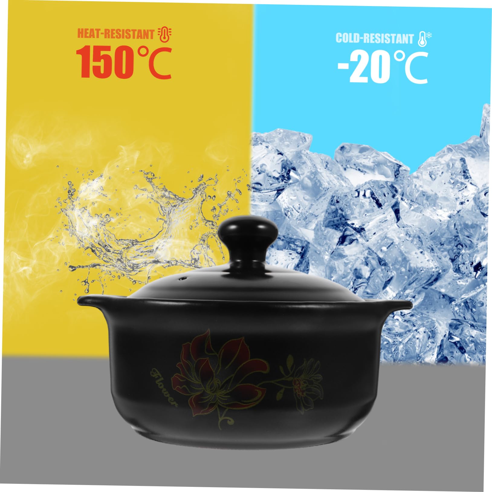 Casserole et Collecte D'énergie pour Cuisson Uniforme en Céramique 1600ml Design Créatif, Usage Domestique de 1 à 2 Personnes