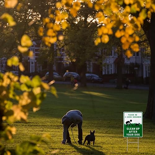 Miniatura 3 de Eyoloty Letrero con estaca de metal, con estaca de metal, 13 x 10 pulgadas, letrero de doble cara para patio, con texto en inglés Please Be a Good