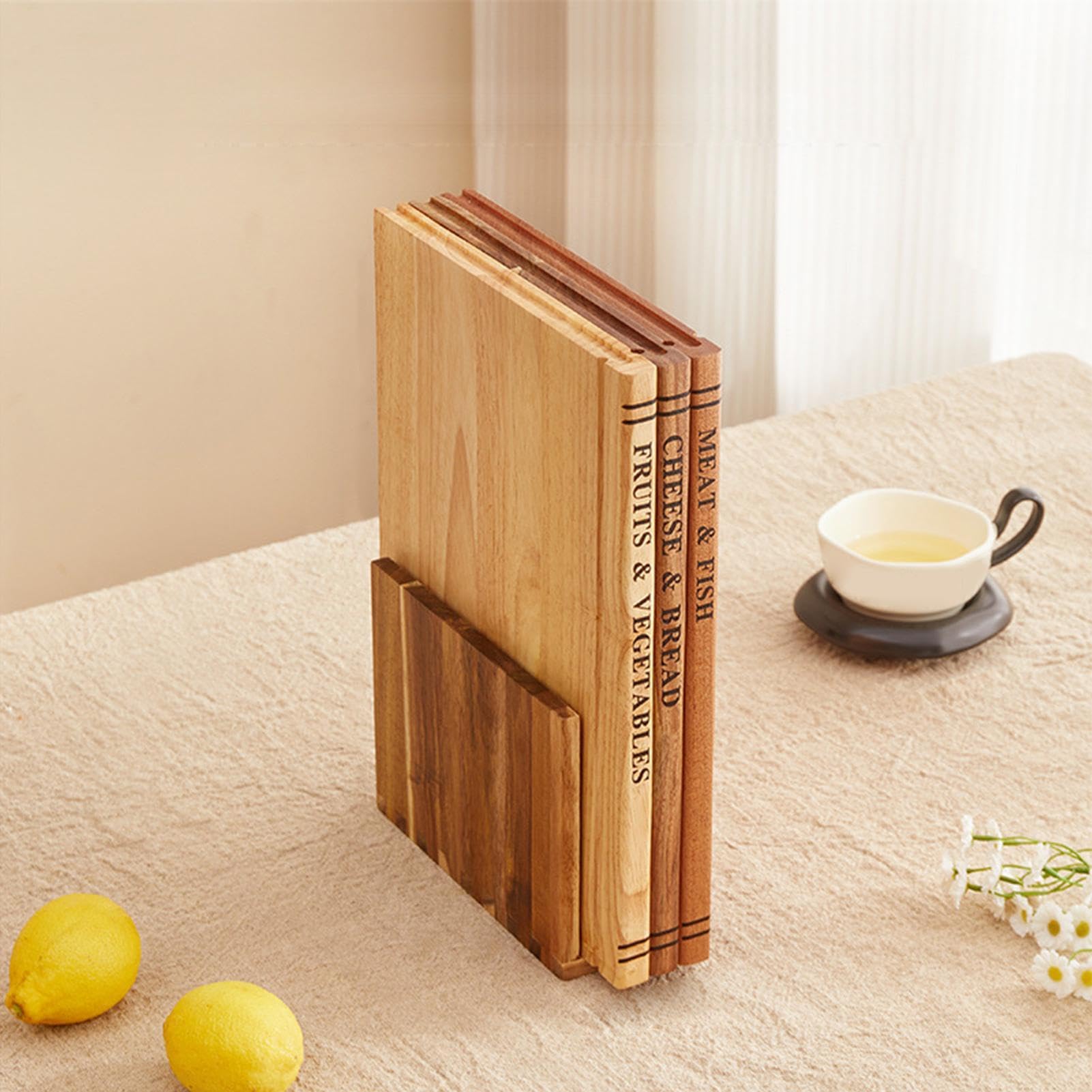 Juego de tablas de cortar de libros, 3 piezas, herramienta decorativa para cortar | Tabla de cortar de madera para verduras crudas, pan, pastelería, sushi, carnicería, hogar, camping, picnic