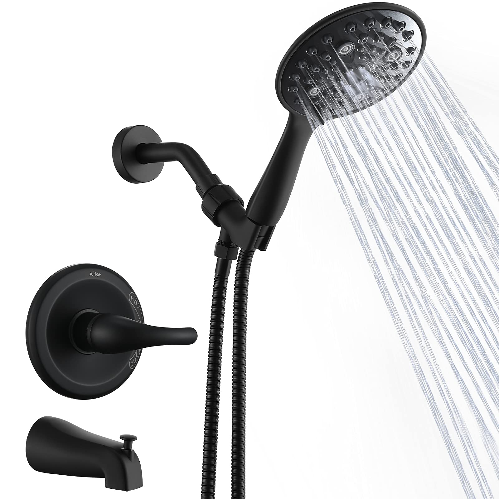 Buy Shower Faucet Set Matte Black (Valve Included), Aihom Shower Set