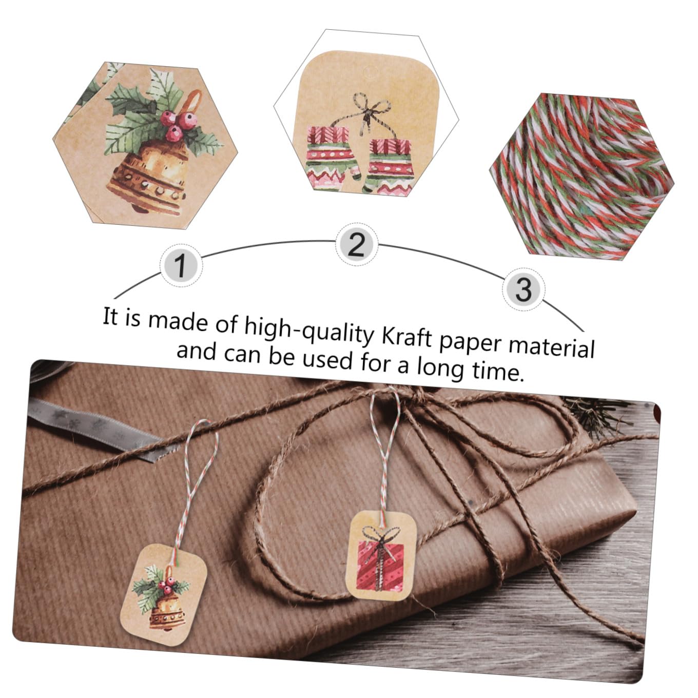 Beavorty 3 Set Cartellino Natalizio Grazie Etichette Tag Abbellimento Natalizio Spago Natalizio Carta Di Benedizione Di Natale Etichette Natalizie Cartellini Appesi Carta Kraft 250 Pezzi*3