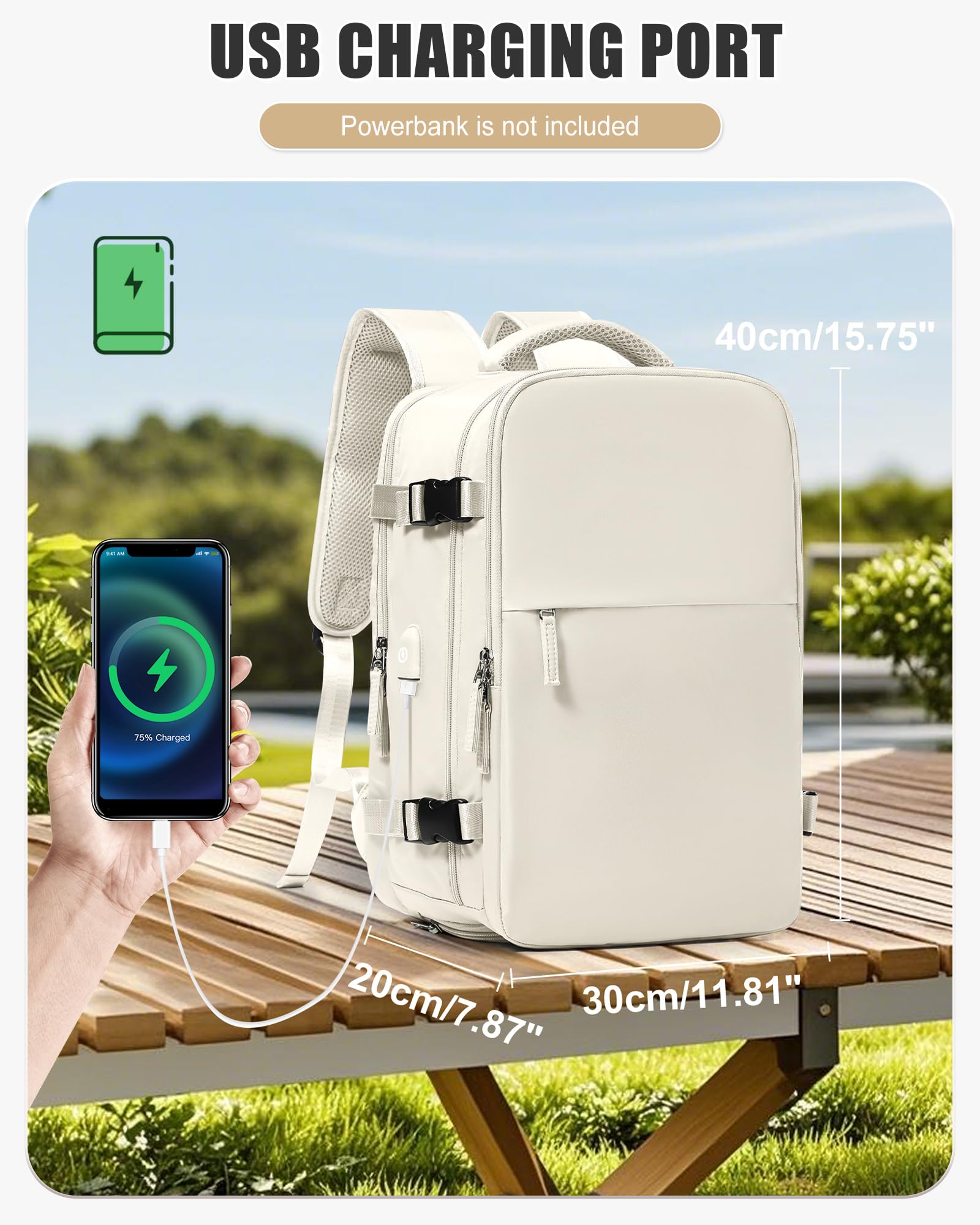 BJLFS Zaino da Viaggio con Sottovuoto Ryanair 40x30x20 Wizzair Bagaglio a mano 40x20x25 Ryanair con Pompa Borse da Cabina per Easyjet 45x36x20 con compressione sottovuoto,Zaino Casual per Laptop