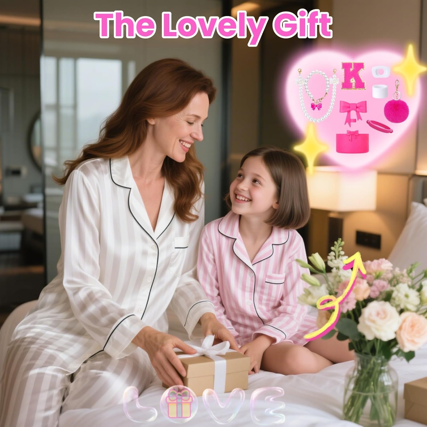 9PCS Pink Stanley Cup Accessories Set for 30oz 40oz Tumbler with Handle, Includes Pearl Strap, Bow Straw Toppers& Boot, Decorations Charms, Letter Sticker, Spill Proof Stoppers(Pink S) - Image 7