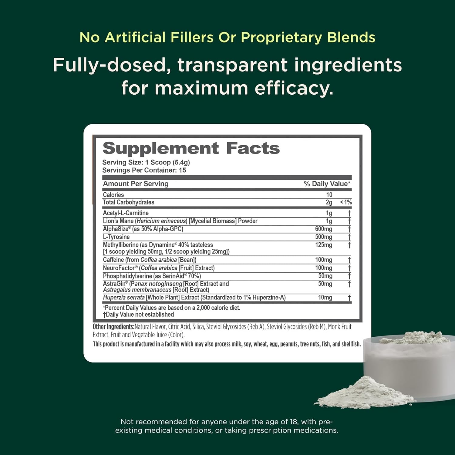 The Genius Brand Genius Consciousness - All-in-One Brain Health Supplement for Clarity - Supports Concentration, Creative Thinking, Energy & Memory - Powered by Nootropics - 15 Servings - Snow Cone - Image 4