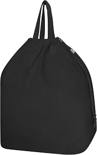 Canvas Laundry Bags with Handles & Rectangular Base, 20"Wx15"Dx27.6"H Black