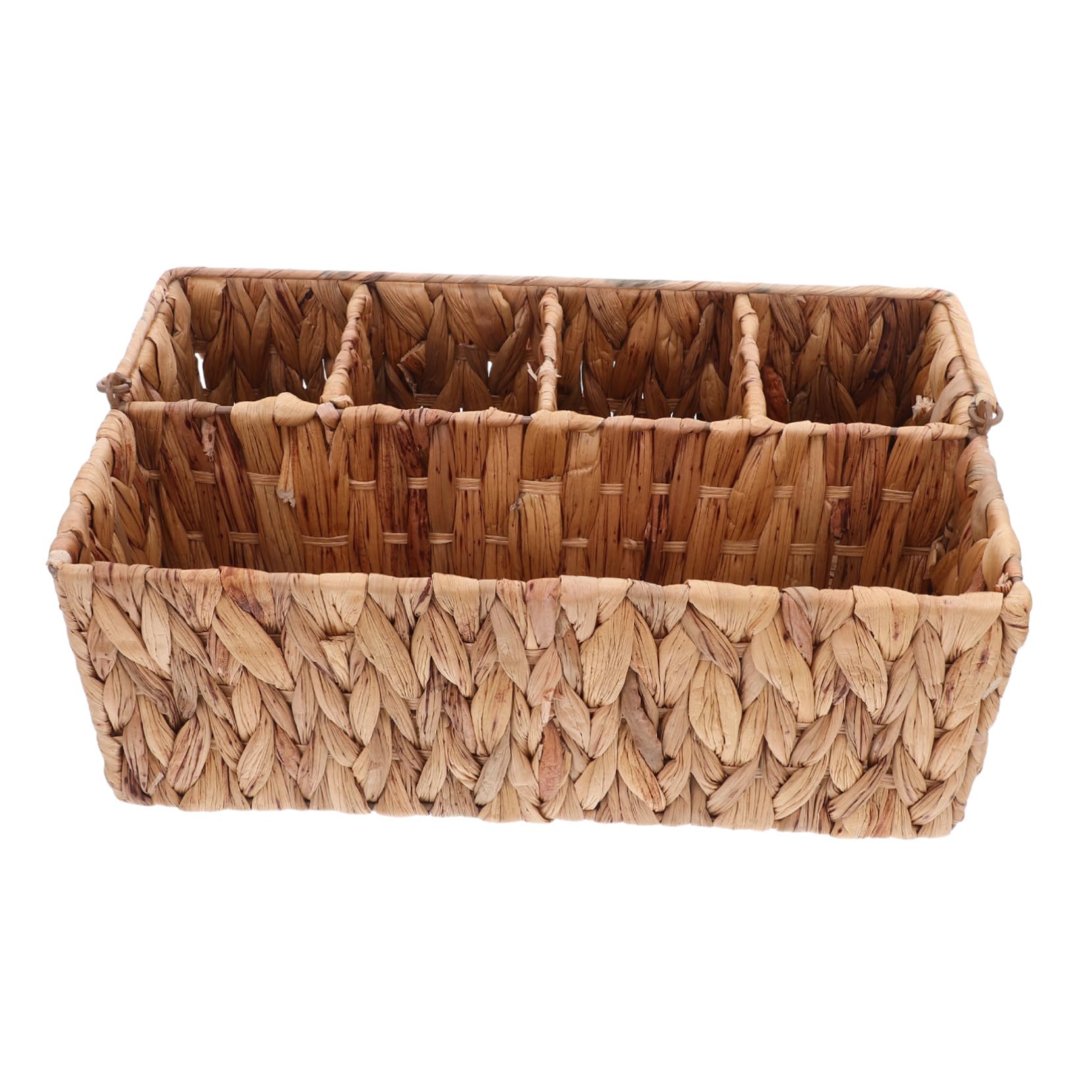 MAGICLULU Weidenkorb Handgeflochten Mit Fächern Als Besteckkorb Für Küche Oder Garten Robuster Aufbewahrungskorb Aus Stroh Für Zuhause Und Partys Mit Griffen Für Outdoor-aktivitäten Brotkorb