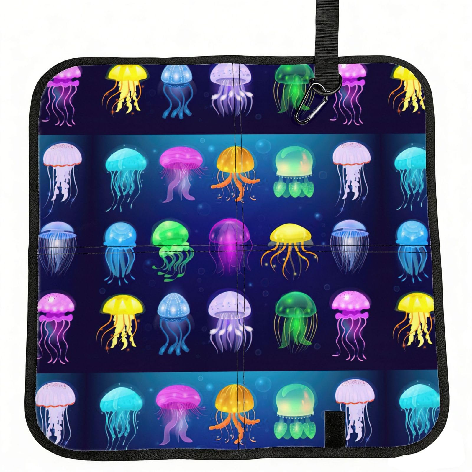 eeprty Jellyfish ocean Printed Portable Seat Cushion Strap, Foldable Pad for Stadium Bleachers Hiking Travel