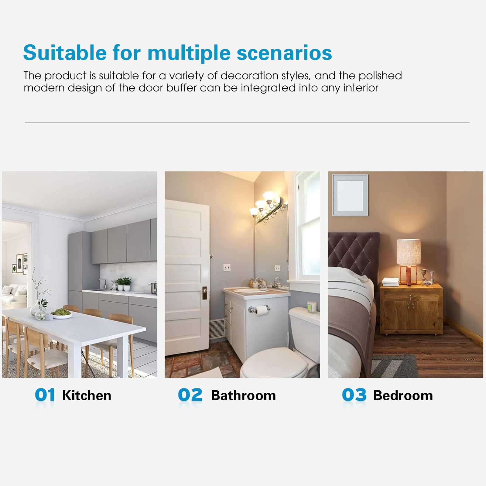 Pour Porte De Douche En Verre Butoir De Porte En Caoutchouc Métal Demi-lune Types Support En Acier Inoxydable Butée De Porte D'arrêt