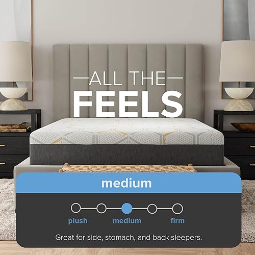 Miniatura 2 de BlissfulNights Colchón Queen de cobre de firmeza media, funda de refrigeración, sin fibra de vidrio, soporte de bordes, compatible con cama
