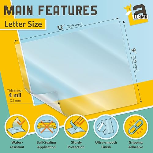 Miniatura 2 de Hojas de laminación autoadhesivas mate, 9 x 11.5 pulgadas, 4 mil de grosor, acabado mate, adecuadas para hojas de laminación autosellantes de tamaño