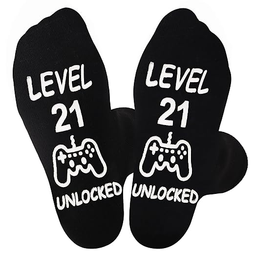 Jeasona 21st Birthday Gifts for Him Gifts for 21 Year Old Male Funny Gaming Socks