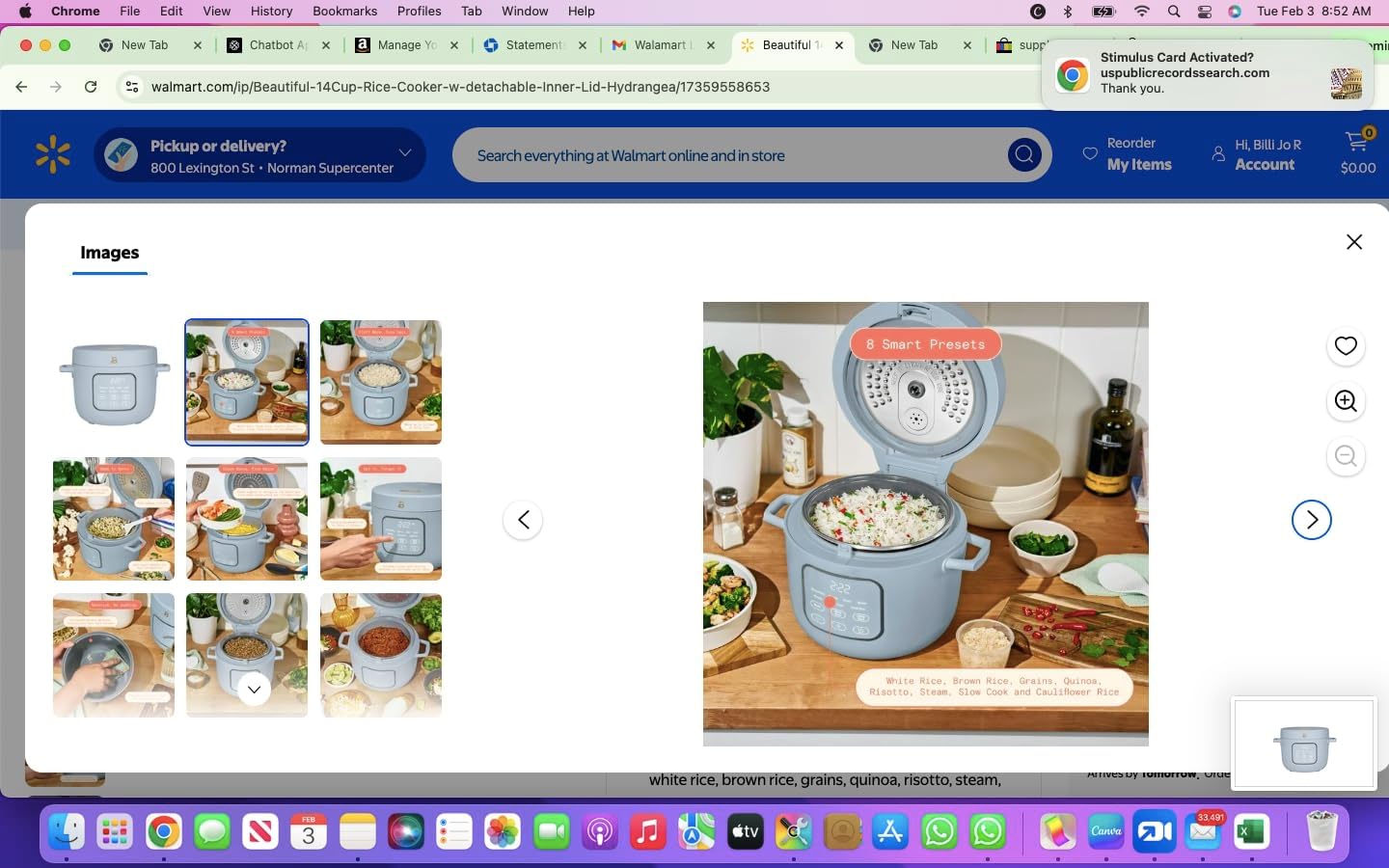 14-Cup Rice & Grain Cooker, Touch-Activated Display, 8 Presets, Ceramic Nonstick Coating, Steamer & Egg Tray, Automatic Keep Warm, Programmable 24 Hours (Blue)
