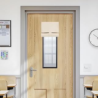 Vatge Classroom Door Window Cover - W10 x L30, 1 Panel, Light Beige, Classroom Curtain for Entry Privacy, Room Darkening Door Window Covering