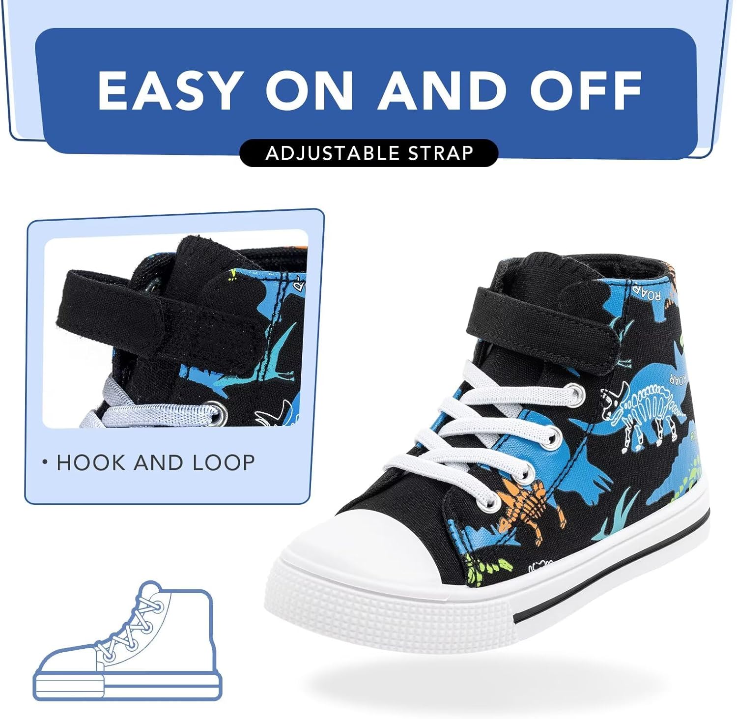 Kids Toddler Sneakers Girls Boys High Top Canvas Shoes Unisex-Child Casual Shoes - Image 3