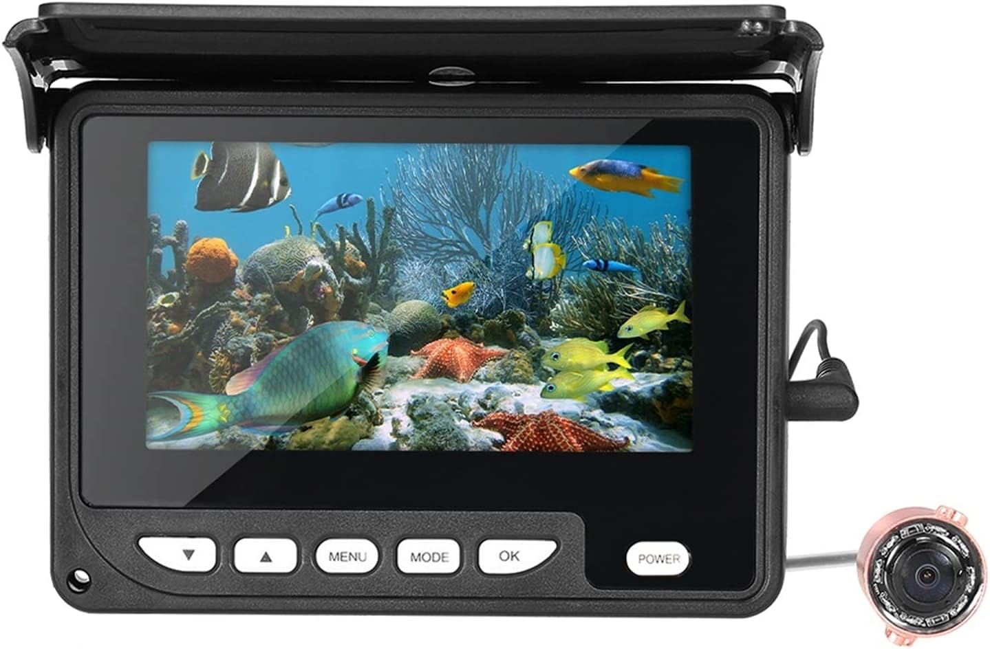 Fish Finders Depth Finders Underwater Fishing Camera Fish Finder Waterproof Night Vision Ice Boat 4.3 Inch Portable Fishing Camera 20M Cable with Carry Bag for Boat Kayak Sea Fishing