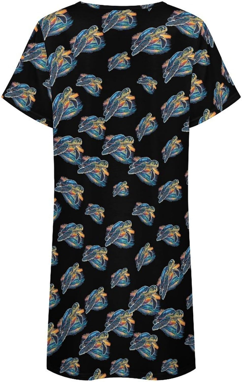 Sea Turtle Nightgowns for Women Short Sleeve Sleep Dress Casual Sleepshirt Night Gowns Pajamas