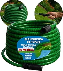 Mangueira de Jardim Quintal Trançada Anti-Torção 30 metros Flexível Resistente Com Esguicho